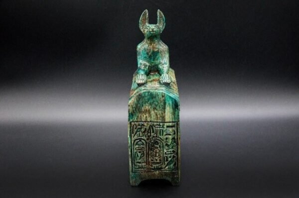 Canopic Jars Box.  Unique and more than wonderful of natural stone hand made one hundred percent natural colors very special box - Image 3