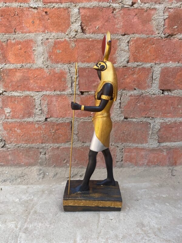 Very cool statue of Horus standing in color, handmade by me, made in Egypt - Image 5
