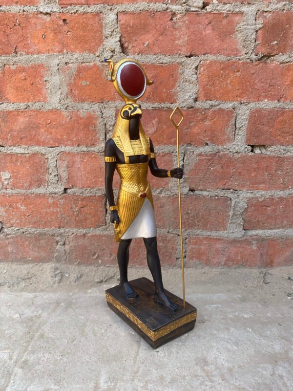 Very cool statue of Horus standing in color, handmade by me, made in Egypt