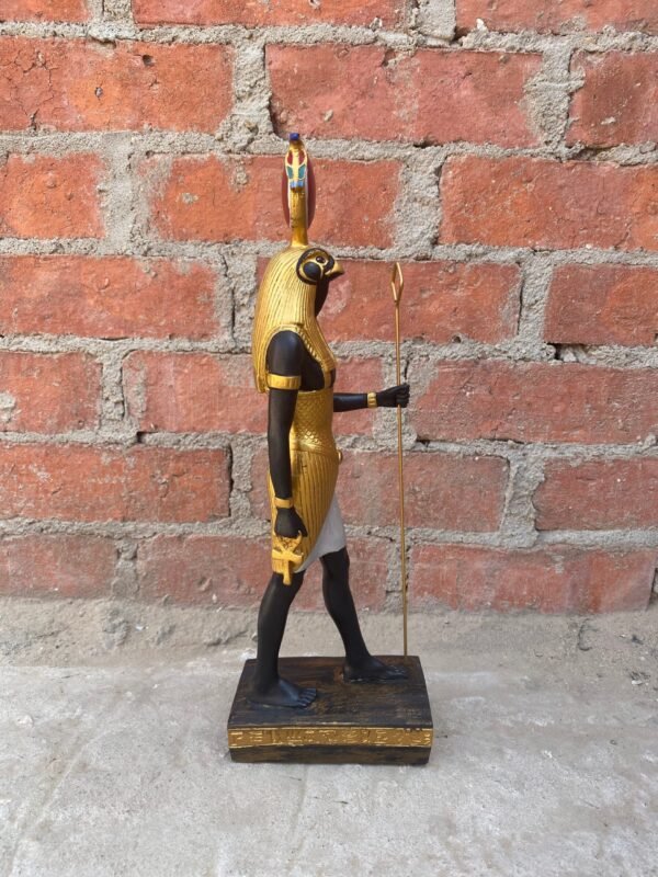 Very cool statue of Horus standing in color, handmade by me, made in Egypt - Image 3