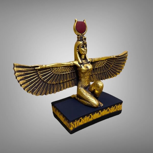 The seated winged Isis statue is absolutely gorgeous.  Handmade, gold leaf - Image 4