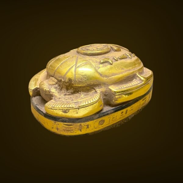 Very beautiful scarab hand made gold leaf old style - Image 3