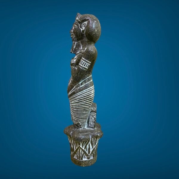 Unique statue of King Akhenaten of green granite - Image 4
