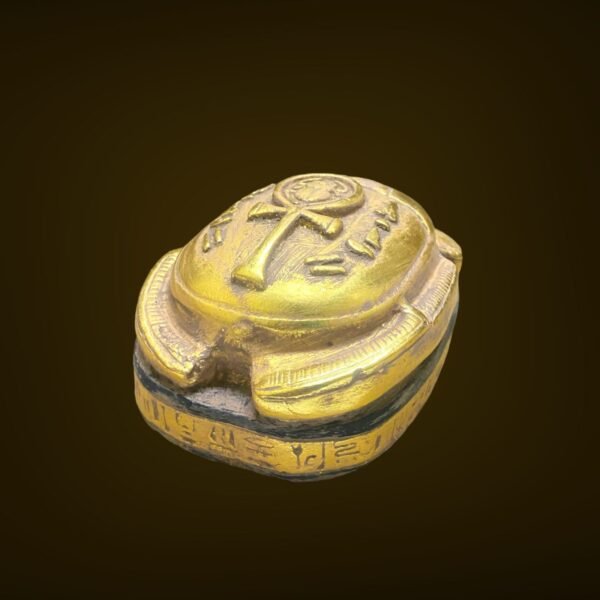 Very beautiful scarab hand made gold leaf old style - Image 6