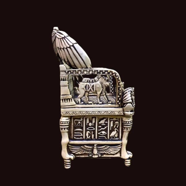 A very impressive jewelry box in the shape of Tutankhamun's throne chair - Image 4