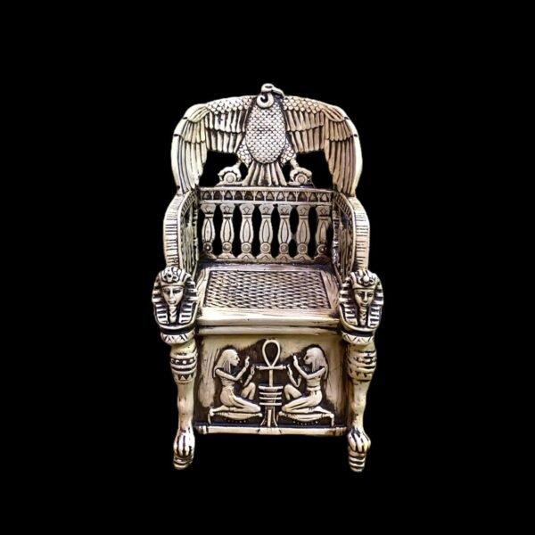 A very impressive jewelry box in the shape of Tutankhamun's throne chair