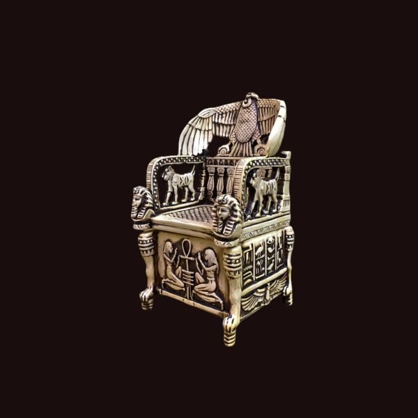 A very impressive jewelry box in the shape of Tutankhamun's throne chair - Image 2