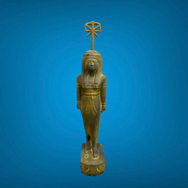 A wonderful and unique Seshat statue, carefully crafted in antique style with a distinctive artistic touch