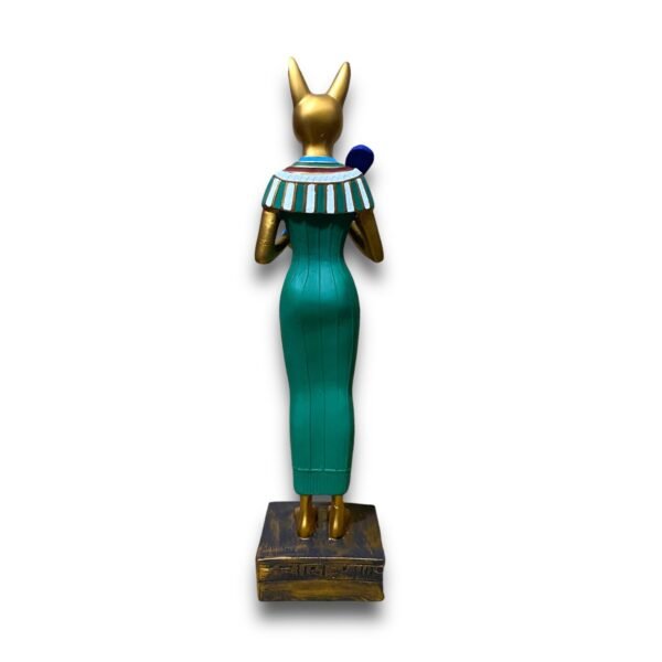 Gorgeous Bastet statue with a cat's head and a woman's body in pretty colors well - Image 6