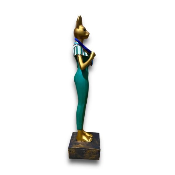 Gorgeous Bastet statue with a cat's head and a woman's body in pretty colors well - Image 2