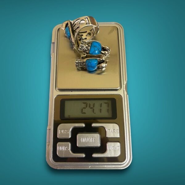 A very beautiful set of 925 silver, consisting of a ring and earrings in the ancient Egyptian style, which were made with perfection - Image 10