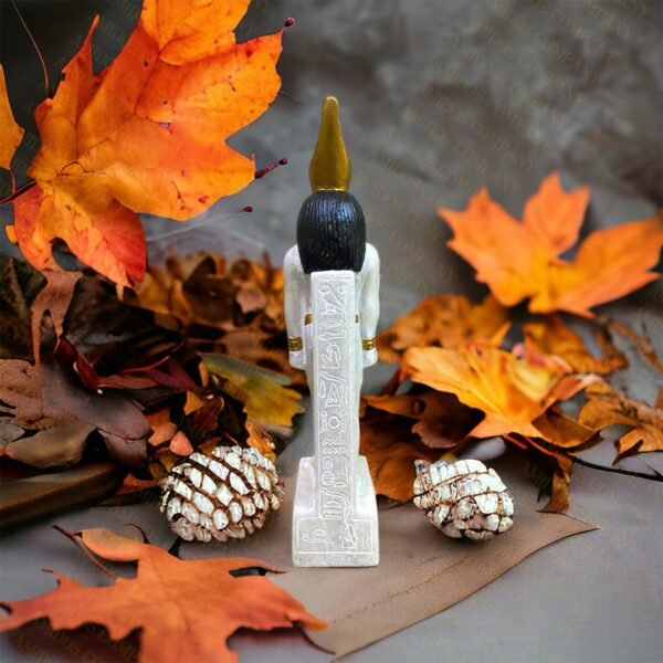 A very beautiful statue of Horus, made of alabaster stone, decorated with color - Image 4